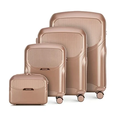 Immagine di WITTCHEN Lady 2 line Set di 3 Valigie (S+M+L) da viaggio moderne in policarbonato con 4 ruote piroettanti Lucchetto a combinazione TSA Manico telescopico Rosa tenue