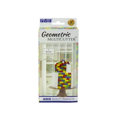 Immagine di PME GMC172 Multicutter Geometrico per Torta Design Mattone, Taglia Media, Plastica ABS, Bianco