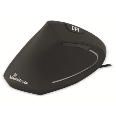 Immagine di MediaRange 813097 mouse ergonomico 6 pulsanti con sensore ottico mancino nero