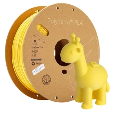 Immagine di Polymaker 70850 PolyTerra PLA Filamento per stampante 3D plastica contenuto di ridotto 1.75 mm 1000 g Giallo (opaco) 1 pz.