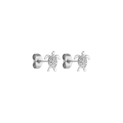 Immagine di PURELEI® Green Turtle Orecchini da donna (oro, argento, oro rosa), impermeabili, a forma di tartaruga, in Acciaio inox con gemma, regalo per donne, inossidabile, cristallo