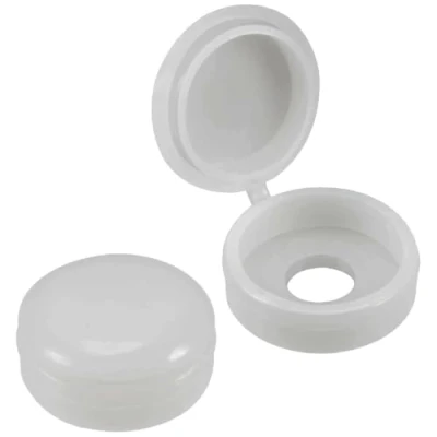 Immagine di Merriway BH01144 Coprivite in Plastica con Tappo a Pressione per Viti, Bianco, Set di 50 Pezzi