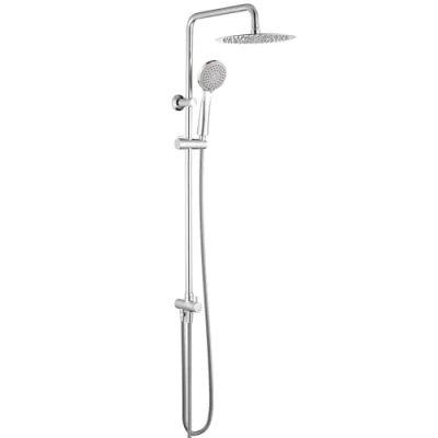 Immagine di GRIFEMA COLUMNA G7005, Sistema Doccia con Deviatore, Soffion, Flessibile Doccia, 3 Doccetta a Spruzzo, Supporto, Barra regolabile, Colonna senza Miscelatore (G1/2 Pollici), Cromo/Argento