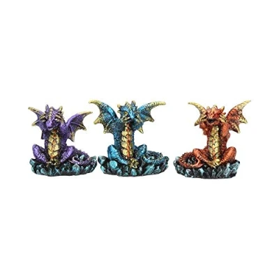 Immagine di Nemesis Now Statuetta con tre draghi saggi, 13 cm, metallizzata, multicolore