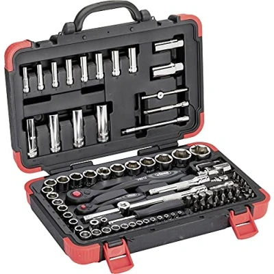 Immagine di VIGOR Kit di chiavi a bussola 1/4 (6.3 mm), 1/2 (12.5 5/16 (8 mm) 94 parti V1706N