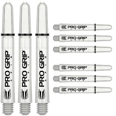 Immagine di Target Darts 3 x Sets of Bianco PRO Grip Spin Steli di dardo Breve 9 Alberi per Freccette in Totale