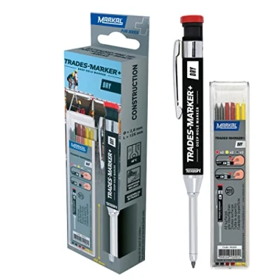 Immagine di Markal Trades Marker 96264 Dry Starter Set, Contiene: 1 Penna + Set Cartucce: Grafite / Rosso Giallo