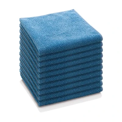 Immagine di e Cloth panno in microfibra per uso generico, multiuso la pulizia delle superfici domestiche, lavabile riutilizzabile, 100 pezzi, blu, confezione da 10