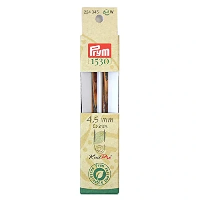 Immagine di Prym Nadelspitzen CUBICS Natural Farbig Lang 11,6 cm 4,50 mm Ferri da Maglia, Legno, Multicolore, 4,5