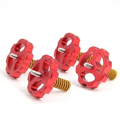 Immagine di Befenybay 4 dadi di livellamento a mano in alluminio, diametro 37 mm + molle caldo viti M4 x 40 per stampante 3D Creality CR 10 Ender 3 (37 mm)