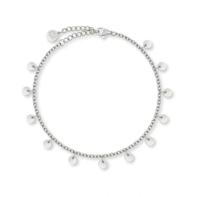 Immagine di GD GOOD.designs Bracciale a piastrina Argento per donna Impermeabile in acciaio inossidabile con 12 monete rotonde I Taglia regolabile