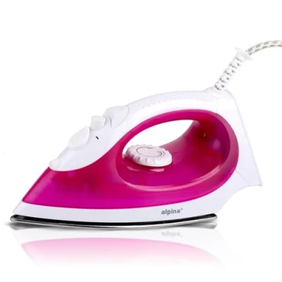 Immagine di alpina Ferro da Stiro a Vapore Vaporella 2000W con Funzione e Spruzzo d&#039;Acqua Temperatura Regolabile Serbatoio 120 ml Piastra in Acciaio Inox Rosa/Bianco