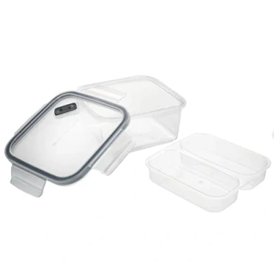 Immagine di Masterclass Contenitore per Alimenti Riciclato Eco Snap con Divisorio Rimovibile, 800 Ml, Inserto Carta