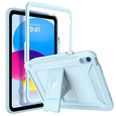 Immagine di TiMOVO Custodia per iPad 10a Generazione 2022, con Portapenne, Resistente Copertura Antiurto Bambini e Ragazze Cielo Blu