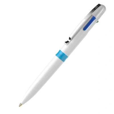 Immagine di SCHNEIDER Set di 3 penne a sfera in 4 colori Take punta media viscoda corpo plastica, colore: Bianco