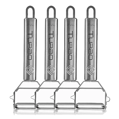 Immagine di TURBO PRODUKTE 4 pelapatate in acciaio inox per frutta e verdura avanti indietro con lama a pendolo mancini destrorsi, funzione 3 1
