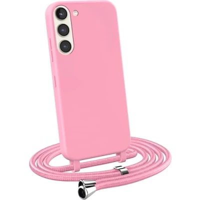 Immagine di MyGadget Cover per Samsung Galaxy S23 Custodia con Corda Case Cordino Opaca Antiurto/Bumper Laccio/Tracolla Practical Stylish Collo Rosa
