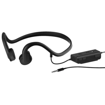 Immagine di GZCRDZ auricolari cablati a conduzione ossea da 3,5 mm, di tipo aperto, impermeabili IP8, resistenti al sudore, microfono integrato con riduzione del rumore, adatti per corsa, sport e