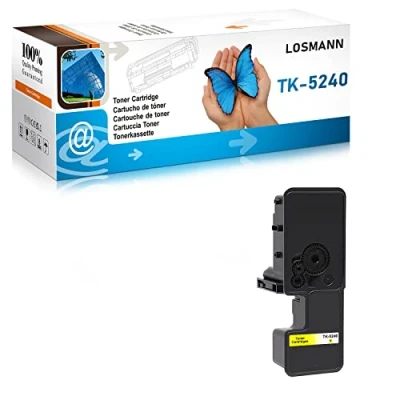 Immagine di LOSMANN TK 5240 Giallo Cartuccia toner compatibile con Kyocera TK5240 Y per Ecosys M5526cdw M5526cdn, P5026cdw P5026cdn (1 Giallo)