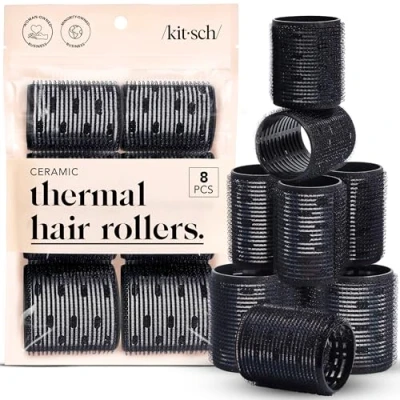 Immagine di Rulli Termici Ceramici Kitsch Autoadesivi per Look Blowout, Capelli Lunghi, Corti e Medi, Riccioli Voluminosi, Nucleo Ceramico, Facili da Usare, Adatti a Tutte le Lunghezze, Set 8 Pezzi