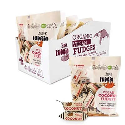 Immagine di SUPER FUDGiO Caramella di mucca Vegan Caramel caramelle morbide Bonon ingredienti naturali con latte cocco biologico al 100% e zucchero 10 X 150 g Multipack bozzolo