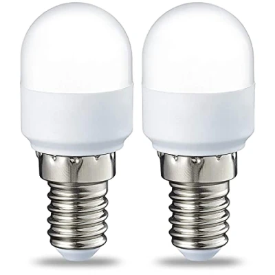 Immagine di Amazon Basics Confezione da 2 lampadine LED E14 T25 per frigorifero, 1.7 W (sostituisce quella 15 W), luce bianca calda, non dimmerabili