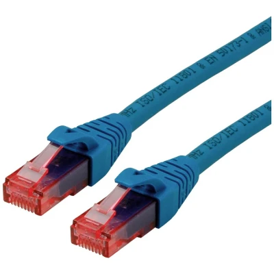 Immagine di Roline 21.15.2540 RJ45 cavo di rete, patch CAT 6 U/UTP 0.50 m Blu non schermato, Privo alogeni, Ritardante fiamma 1 pz.