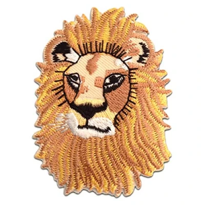 Immagine di Leone animale Toppe termoadesive Patch Toppa ricamate, misura: 5,3 x 7,9 cm