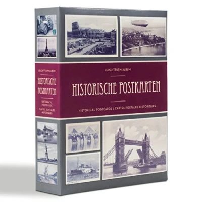 Immagine di Leuchtturm 348002 Scrapbook Album di Cartoline per 200 storiche con 50 Buste Trasparenti rilegate