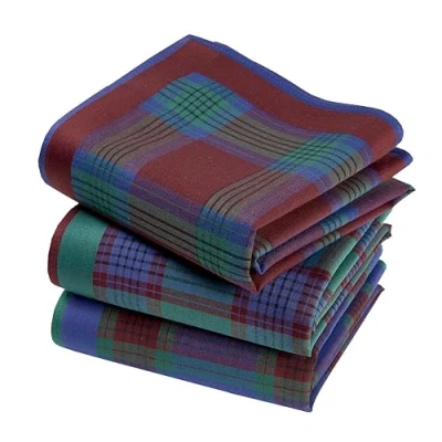 Immagine di Fazzoletti in tessuto da uomo Premium 100% cotone pettinato, 45 x cm, 3 pezzi, modello S38