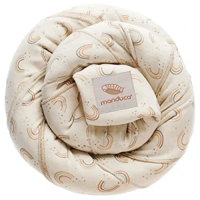 Immagine di manduca Sling &gt; RainbowDay &lt; Fascia portabebè elastica con certificato GOTS, 100% cotone biologico, marsupio per neonati e bambini dalla nascita (3,5 15kg)