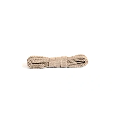 Immagine di Kaps lacci piatti, in cotone 100% durevoli di alta qualità, realizzati Europa, 1 paio, molti colori e lunghezze (90 cm 5 a 6 paia occhielli / 36 beige chiaro)