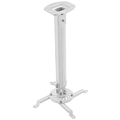 Immagine di deleyCON Supporto per Videoproiettore Universale da Soffitto Inclinabile di +/ 15 Girevole a 360 Portata 13,5Kg Regolabile in Altezza 545mm 900mm Bianco