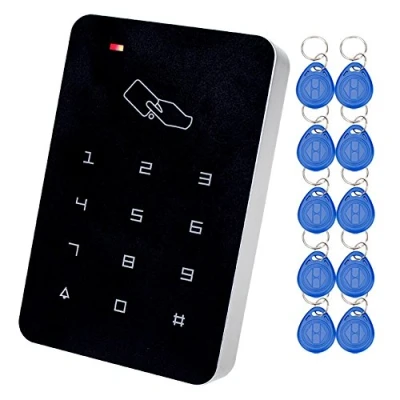 Immagine di LIBO Tastiera RFID 125KHz Sistema di Controllo Accessi Digitale, Uso Porta Singola, Supporta 1000 Utenti, Inclusi portachiavi ID 10 TK4100 EM