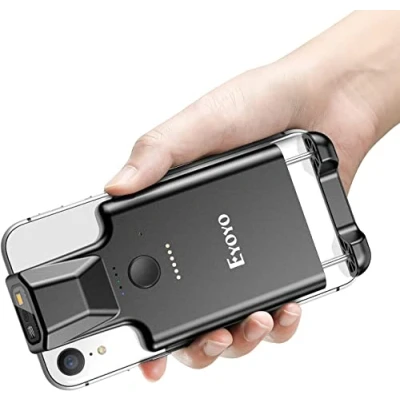 Immagine di Eyoyo 2D Portatile Bluetooth Barcode Scanner, Retro Clip Wireless 1D Qr Lettore Con Funzione PDF417 Dati Matrix Immagine Scansione Per Smartphone, IPHONE