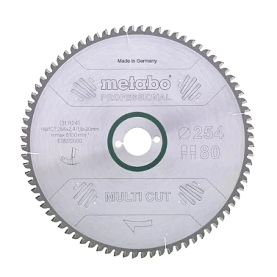 Immagine di Metabo HW/CT 254X30 80 FZ/TZ 628223000 Lama circolare in metallo duro 254 x 30 1.8 mm Numero di denti: 1 pz.