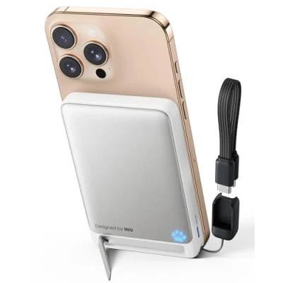 Immagine di INIU Qi2 Certificato 30W Magnetic Power Bank, 10000 mAh Bank con Magsafe Ultrasottile, Powerbank Magnetico Compatibile Solo iPhone 16 15 14 13 12 Pro Max Plus iPad etc, Bianco