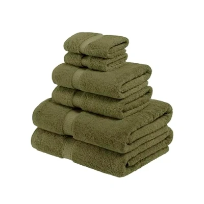 Immagine di Superior Set di Asciugamani in Cotone Egiziano 900 Grammi, 6 Pezzi, Verde Foresta