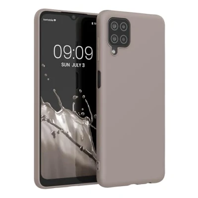 Immagine di kwmobile Custodia Compatibile con Samsung Galaxy A12 Cover Back Case per Smartphone in Silicone TPU Protezione Gommata marrone grigio