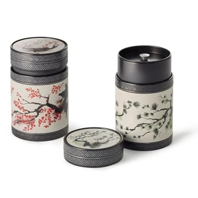 Immagine di Eigenart Casa Akashi Set di 2 contenitori metallo rotondi con tappo a vite e una capacità circa 150 g