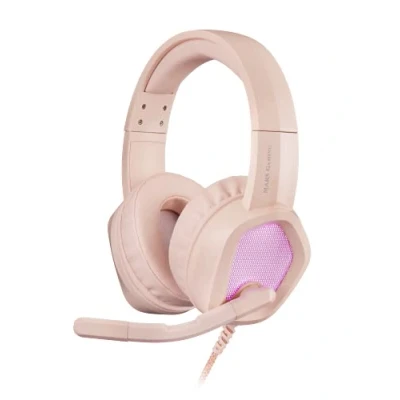 Immagine di Mars Gaming MH320 Pink, Cuffie Al Neodimio, Flusso RGB, Microfono E Scatola Di Controllo