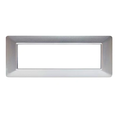 Immagine di Placche Compatibile Con Vimar Plana, Da 7 Moduli/Posti, Colore Silver