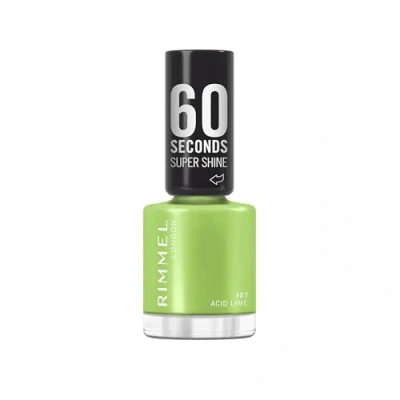 Immagine di Rimmel 60 Seconds Super Shine Smalto, 107 Acid Lime, Smalto asciugatura rapida, Colore vibrante, A lunga tenuta, 8 ml