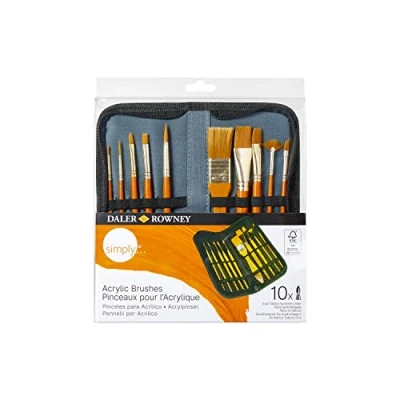 Immagine di Daler Rowney Set di pennelli con setole Sintetiche Gold Taklon e Manico Corto, 5 pz.