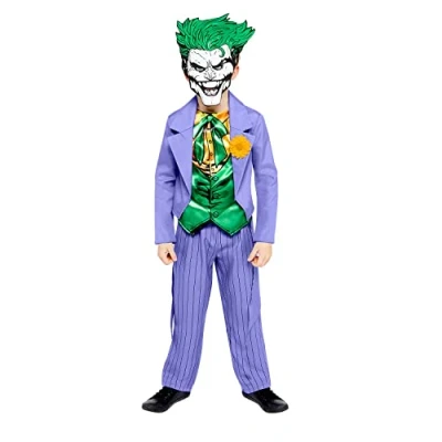Immagine di amscan Costume da Joker per bambini e ragazzi, con licenza ufficiale, 8 10 anni, 9907610
