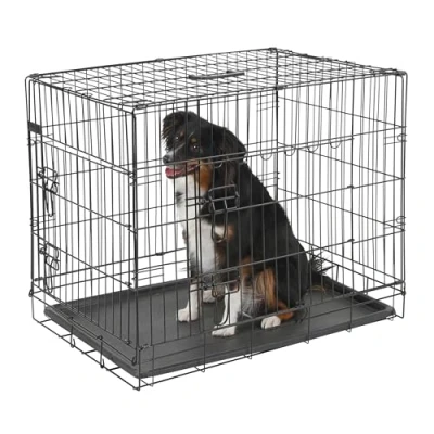 Immagine di Kerbl Dritto Anteriore Cane Gabbia Pieghevole 2 Porte, 92 x 63 74 cm, Nero