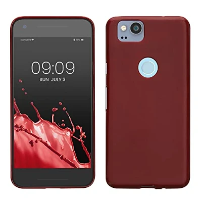 Immagine di kwmobile Custodia Compatibile con Google Pixel 2 Cover Back Case per Smartphone in Silicone TPU Protezione Gommata viola bordeaux