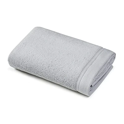 Immagine di Sowel® Telo da Bagno di Alta Qualità, 50 x 100 cm, Asciugamano in 100% Cotone Biologico, Prodotto Portogallo, Grigio Chiaro