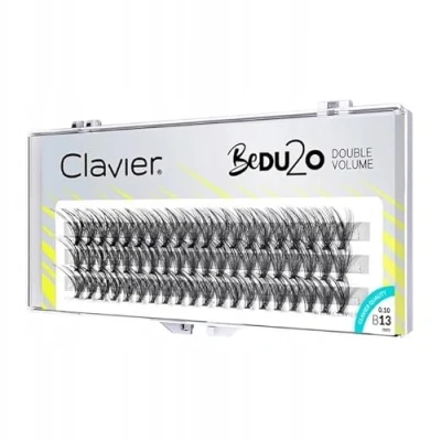 Immagine di Clavier ciglia artificiali in ciuffi BeDu2o Double volume, un ciuffo, diverse lunghezze da 8 a 14 mm, ultra per look perfetto (13 mm)