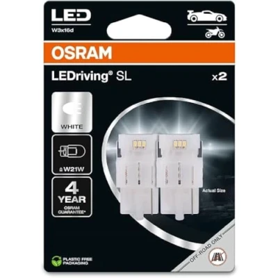 Immagine di OSRAM LEDriving® SL, ≜ W21W, bianco 6000K, lampade di segnalazione a LED, solo fuoristrada, non omologati ECE, doppio blister